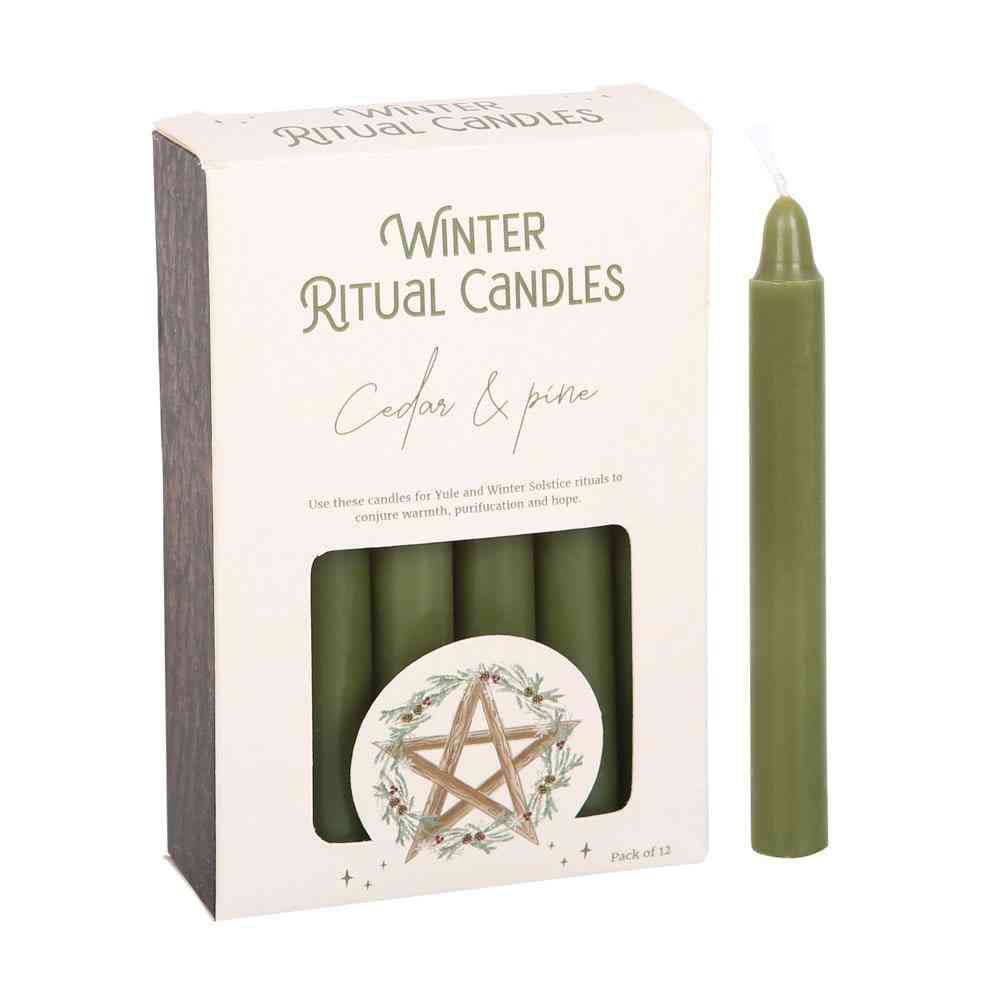 Something Different - Cedar & Pine Winter Ritual Spell Candles Scented Candle - Green